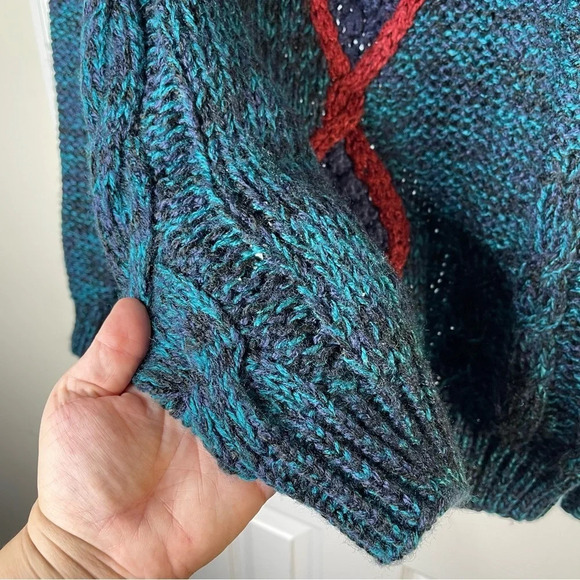 Circola Moda Vintage Acrylic Crochet Sweater L - Made in Korea - Coastal Grandma - Picture 4 of 6